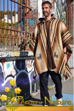 Poncho rustique et original en alpaga écologique et durable