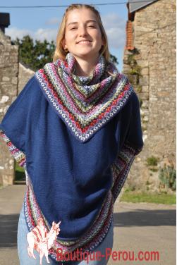 Poncho femme manches chauve souris